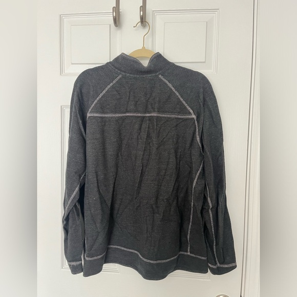 Dark Grey Tommy Bahamas Quarter Zip - Picture 2 of 3